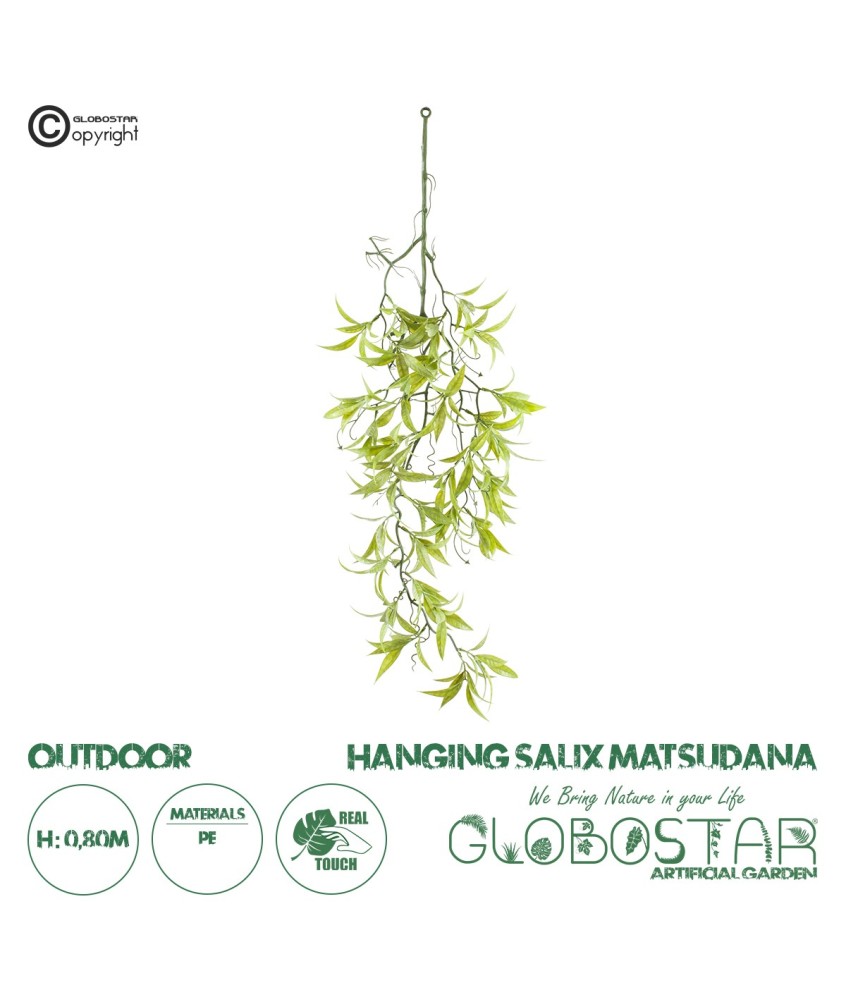 GloboStar® Artificial Garden SALIX MATSUDANA HANGING BRANCH 20414 Τεχνητό Διακοσμητικό Κρεμαστό Φυτό Ιτέα Υ80cm